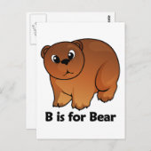 B ist für Bear Postkarte (Vorne/Hinten)