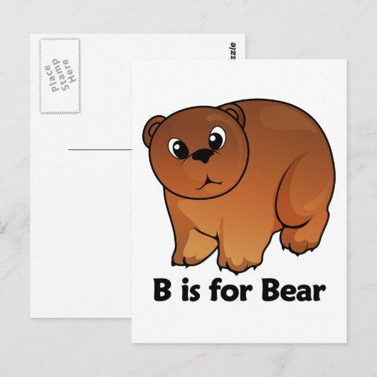 B ist für Bear Postkarte (Vorne/Hinten)
