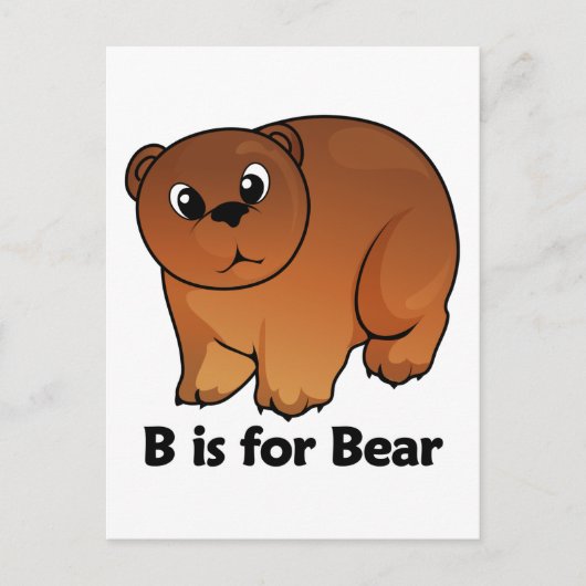 B ist für Bear Postkarte (Vorderseite)