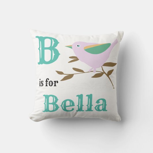 B ist für Bella baby Girl Throw Kissen (Vorderseite)