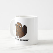 B ist für Biber Kaffeetasse (Vorderseite Links)