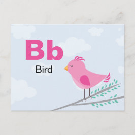 B ist für Bird - Alphabet Flash Card Postkarte