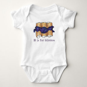 B ist für Blintzes Blueberry Blintz Jüdische Küche Baby Strampler