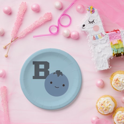 B ist für Blueberry Pappteller (Party)