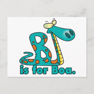 B ist für Boa constrictor alberne Schlange Cartoon Postkarte