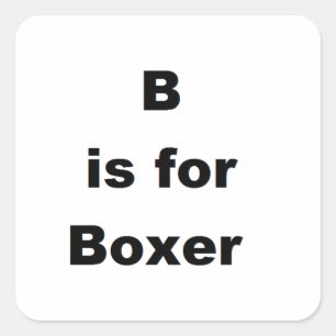 b ist für Boxer Quadratischer Aufkleber