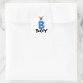 "B" ist für BOY Runder Aufkleber (Tasche)
