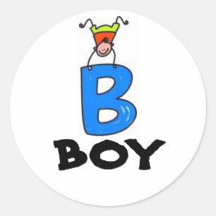 "B" ist für BOY Runder Aufkleber