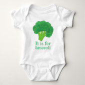 B ist für Broccoli Grüne Gartenpflanze Baby Strampler (Vorderseite)