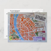 B ist für Budapest Postkarte (Vorne/Hinten)
