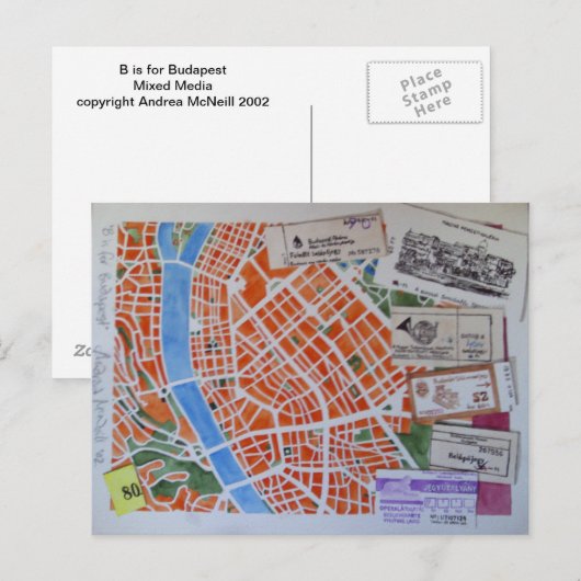B ist für Budapest Postkarte (Vorne/Hinten)