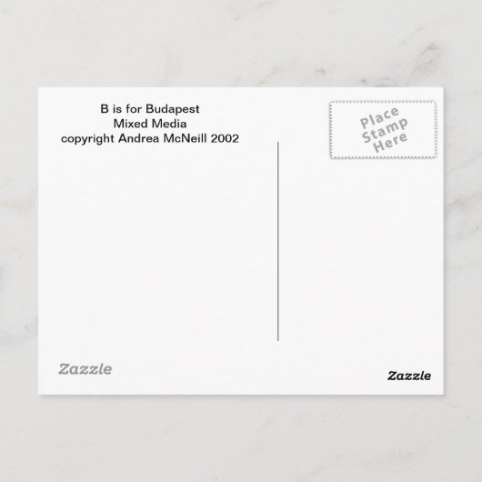B ist für Budapest Postkarte (Rückseite)