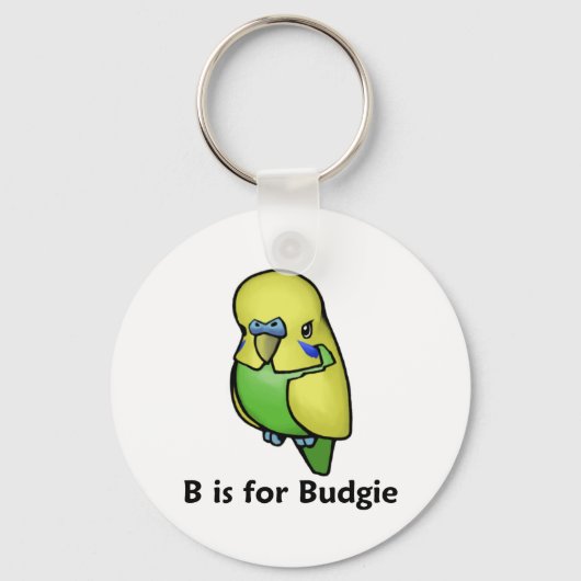 B ist für Budgie Schlüsselanhänger (Vorderseite)