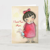 B ist für Bunny - Mutter's DAy Card Karte (Vorderseite)