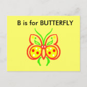 "B" ist für Butterfly Alphabet Flashcard Postkarte (Vorderseite)