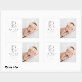 B ist für den Aufkleber zur Ankündigung der Geburt (Blatt)