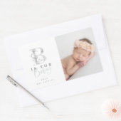 B ist für den Aufkleber zur Ankündigung der Geburt (Umschlag)