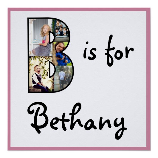 B ist für Name Poster (Vorderseite)