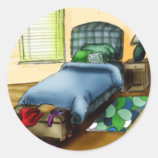 B ist für Schlafzimmer Runder Aufkleber (Vorderseite)