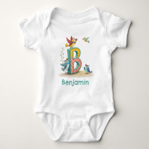 B ist für Vögel Personalisiere Baby Strampler