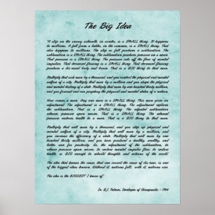 B J Palmer - Die große Idee der Chiropraktik Poster