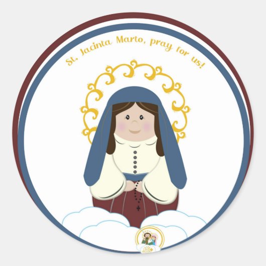 B. Jacinta Classic Round Sticker (Vorderseite)