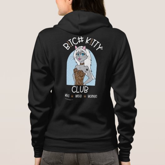 B K!TTY CLUB Girl Blue Leopard (White text) Hoodie (Rückseite)