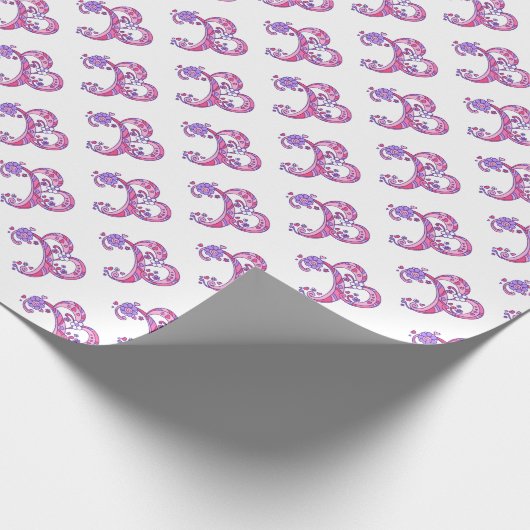 B-Letter-Monogramm-personalisiertes Packpapier (Ecke)