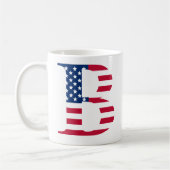 B Letter Patriotic White 11 oz Classic Tasse (Links)