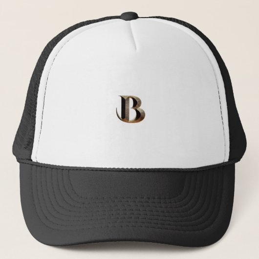 "B" Letter Printed Monogram Lässig-Cap Beautiful Truckerkappe (Vorderseite)