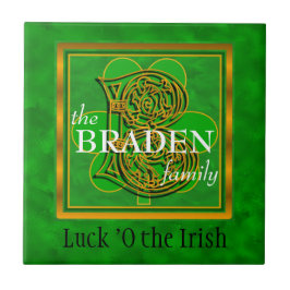 B "Luck of the Irish" Family Custom Monogram Tile Fliese