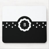 B: Monogram B Dotted Black & White Mousepad (Vorne)