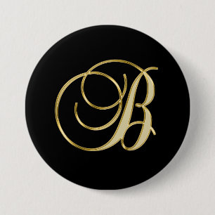 B Monogram-B-Goldschrift Button