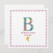 B Monogram Dankeschön-Karte Dankeskarte (Vorne/Hinten)