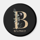 B Monogram Floral Personalisiert Magnet (Vorne)