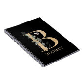 B Monogram Floral Personalisiertes Notebook Notizblock (Rechte Seite)