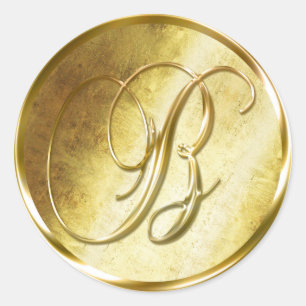 B Monogram Imitate Gold Umschlag Aufkleber Sticker