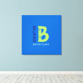 B Monogram, Initial Bar Bat Mitzvah Sign-In Board Leinwanddruck (Insitu (Holzboden))