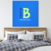 B Monogram, Initial Bar Bat Mitzvah Sign-In Board Leinwanddruck (Insitu (Schlafzimmer))