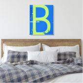 B Monogram, Initial Bar Bat Mitzvah Sign-In Board Leinwanddruck (Insitu (Schlafzimmer))