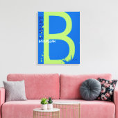 B Monogram, Initial Bar Bat Mitzvah Sign-In Board Leinwanddruck (Insitu (Wohnzimmer))