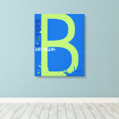 B Monogram, Initial Bar Bat Mitzvah Sign-In Board Leinwanddruck (Insitu (Holzboden))