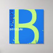 B Monogram, Initial Bar Bat Mitzvah Sign-In Board Leinwanddruck (Vorderseite)