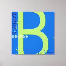 B Monogram, Initial Bar Bat Mitzvah Sign-In Board