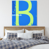 B Monogram, Initial Bar Bat Mitzvah Sign-In Board Leinwanddruck (Insitu (Schlafzimmer))