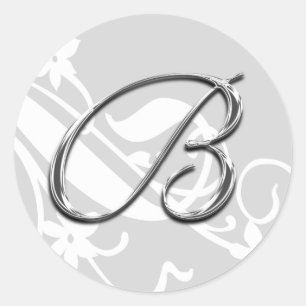 B Monogram Letter Wedding Umschlag Aufkleber Stick