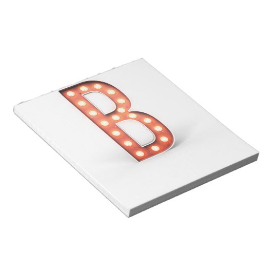 B Monogram Marquee Bulb Notizblock (angewinkelt)