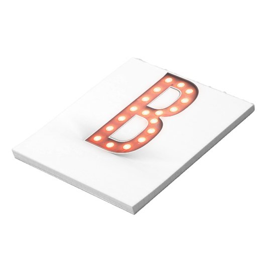 B Monogram Marquee Bulb Notizblock (Rotiert)