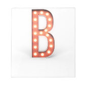 B Monogram Marquee Bulb Notizblock (Vorderseite)