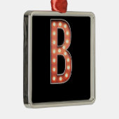 B Monogram Marquee Bulb Ornament Aus Metall (Rechts)